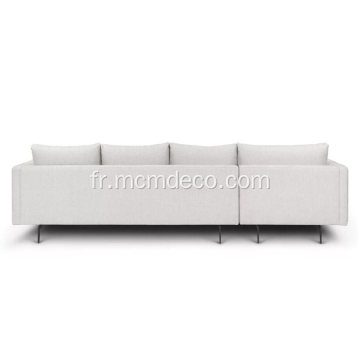 Sofa sectionnel gauche en tissu blanc coco Parker